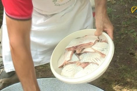 Halas tálat fogó kéz