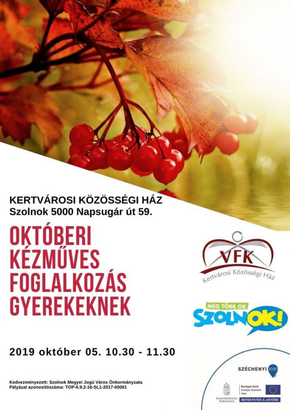 Októberi kézműves foglalkozás gyerekeknek 2019 10 05