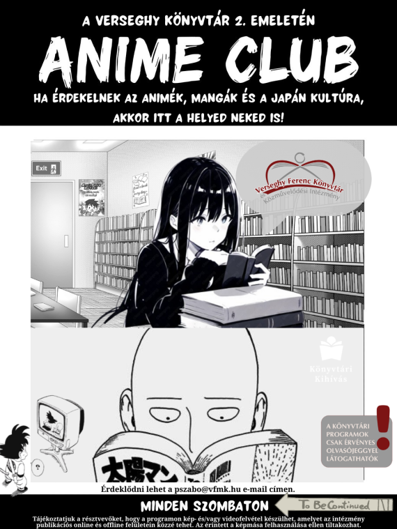 Anime klub. Minden szombaton a 2. emeleten
